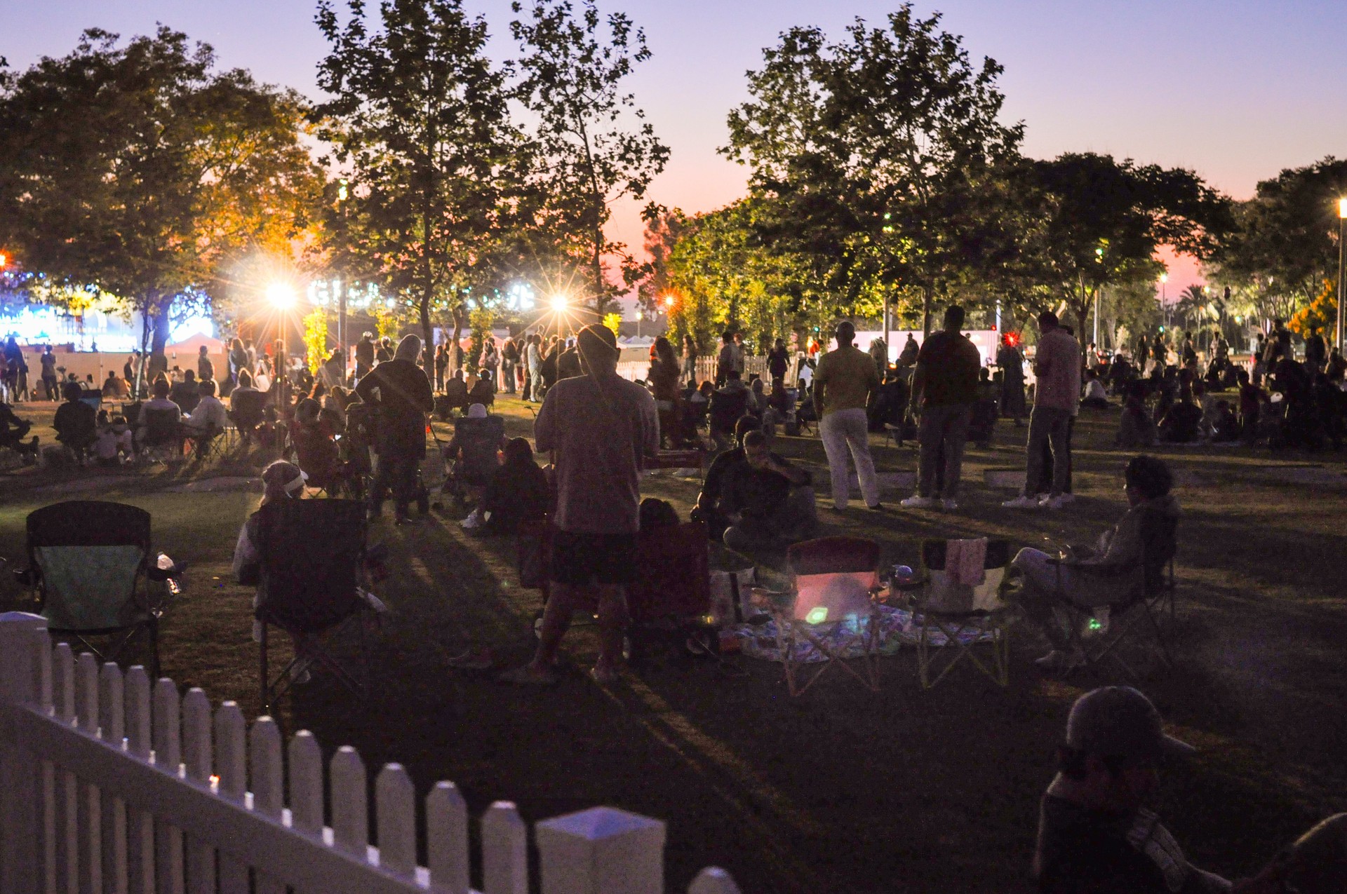 Community gathering at Sunset